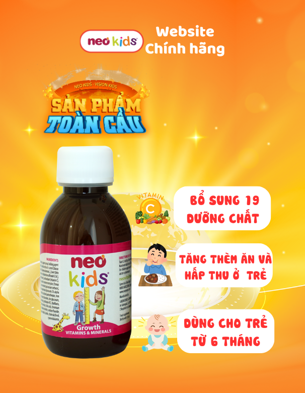 TPBVSK Neo Kids Growth - Hỗ trợ bé ăn ngon tăng hấp thu - MS: 2