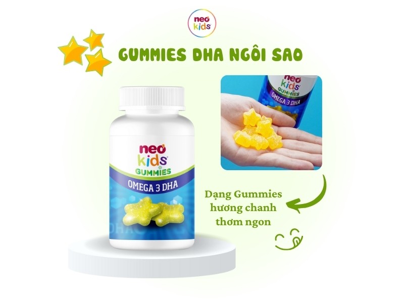TPBVSK Gummies NeoKids DHA - DHA cho bé thông minh, ghi nhớ tốt - MS: 4