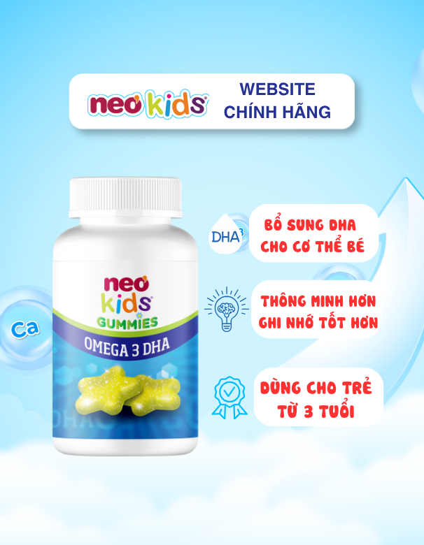TPBVSK Gummies neokid Omega DHA - Bổ sung DHA cho bé thông minh, ghi nhớ tốt